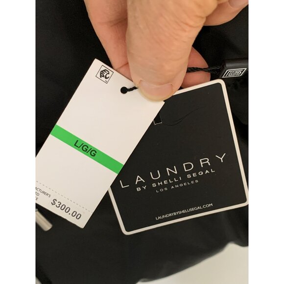 Laundry By Shelli Segal Black Puffer Jacket L/G NWT $300 RG10474 Zip Hood Quilt - Picture 3 of 13